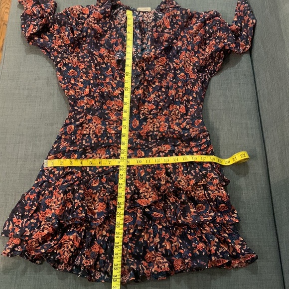 Ulla Johnson Cecily Cosmos Mini Dress Silk Blend Long Puff Sleeve Ruffle Floral - Picture 16 of 16